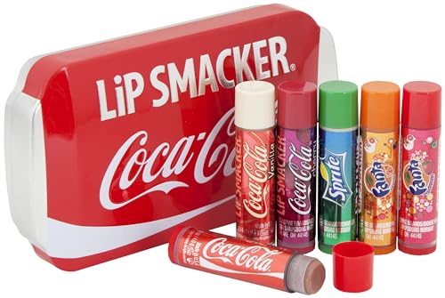 Lip Smacker - Coca-Cola Tin Collection - Lippenbalsam-Set für Kinder - verschiedene Geschmacksorten aus der Coca-Cola-Welt - ikonische Coca-Cola-Dose zum Sammeln - süßes Geschenk - 6-teiliges Geschenk von Lip Smacker
