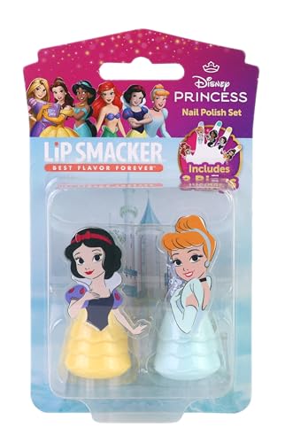 Lip Smacker Disney Princess, 2-teiliges Nagellack-Set für Mädchen mit Schneewittchen & Cinderella Motiv, Geschenkedition 2025 von Lip Smacker