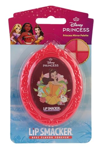 Lip Smacker Disney Princess Belle, Mini-Palette mit 4 Lidschatten und Spiegel, Make-up für Mädchen von Lip Smacker