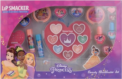 Lip Smacker Disney Princess Blockbuster Set, Make-up Set mit Lip Balm, Lip Gloss, Glitzer Cremes und Nagellack für den Perfekten Prinzessinnen-Look von Lip Smacker