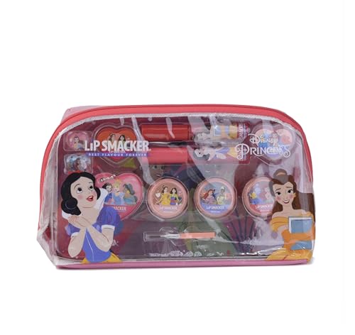 Lip Smacker Disney Princess Essential Make-up Tasche, Schminkset für Mädchen mit Lipgloss und Leuchtenden Lidschatten, Inklusive Beautyzubehör für Haare und Make-up von Lip Smacker