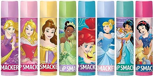 Lip Smacker Disney Princess Party-Set, 8 Aromatisierte Lipglosse für Kinder, Inspiriert von Disney Prinzessinnen, Tranparent, Feuchtigkeitsspendend und Erfrischend von Lip Smacker