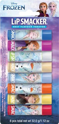 Lip Smacker Disney's Frozen Party Pack, Bunter Frozen-inspirierter 8-teiliger Geschenkset mit sicher verwendbaren Geschmacks Lip Balms für Kinder, Natürlicher Abschluss von Lip Smacker
