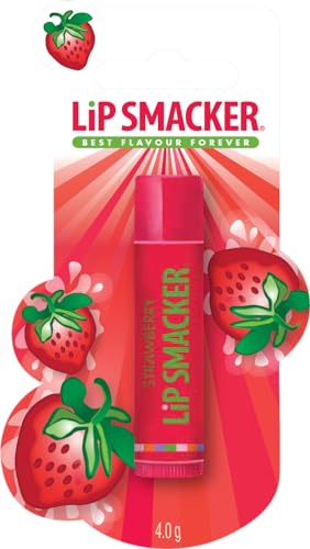 Lip Smacker Erdbeere Einzelblister, Lippenbalsam für Kinder Sicher-zu-Verwenden und Farbfrei für ein Natürliches Finish, Erdbeer Geschmack von Lip Smacker