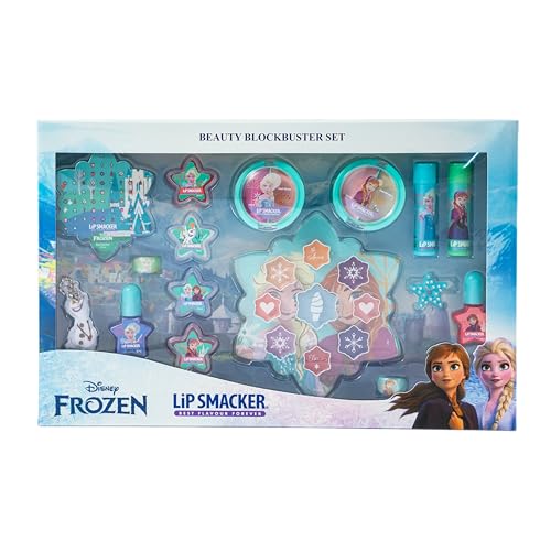 Lip Smacker Frozen Blockbuster Set, Make-up-Set mit Lippenbalsam und -gloss, Cremes und Nagellack für den Perfekten Prinzessinnen-Look, inkl. Zubehör von Lip Smacker