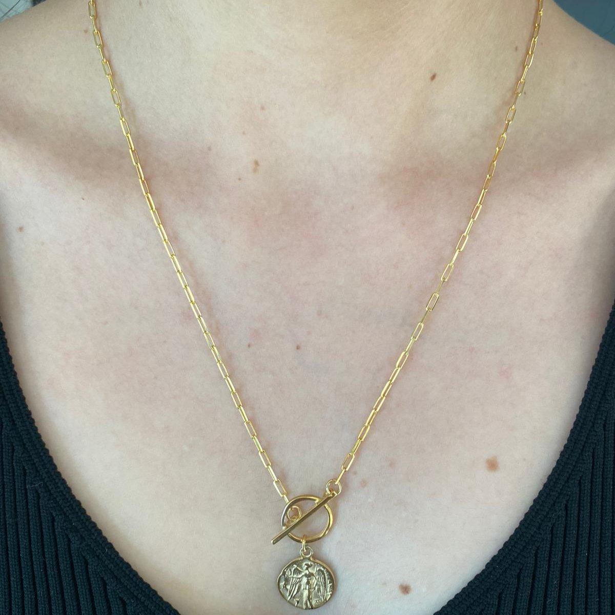 Vergoldete Silber Münze Anhänger Halskette, Lange Geschenk Für Sie von LiplipsStore