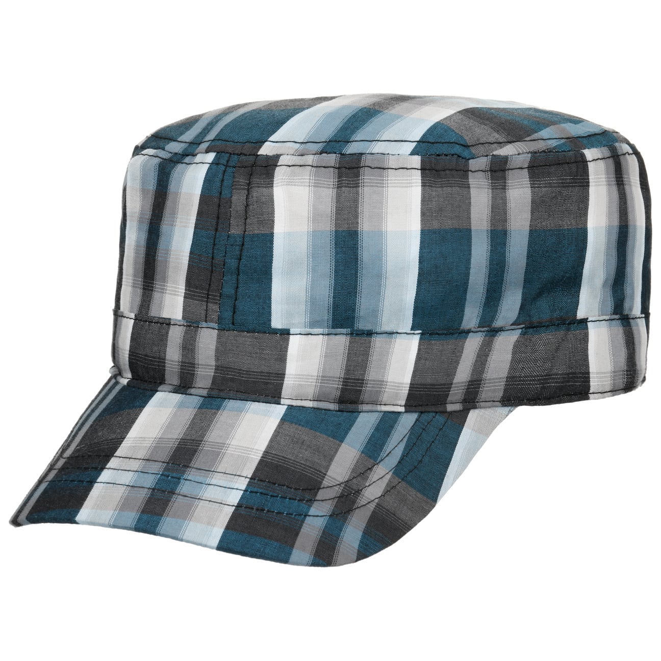 Classic Cotton Check Army Cap by Lipodo von Lipodo