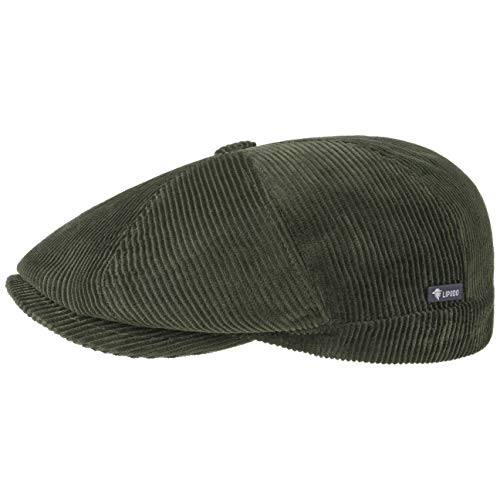 Lipodo 8 Panel Cord Flatcap Herren - Flat Cap aus Baumwolle - Schiebermütze Made in Italy - Unifarbene Schirmmütze - Herbst/Winter - Regular-Fit-Style - Gefütterte Wintermütze Oliv M (56-57 cm) von Lipodo