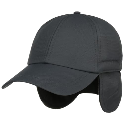 Lipodo 3M Thinsulate Cap mit Ohrenklappen Damen Herren Aus Stoff Gefüttert mit Fleece Stretch-Elementen Schirmlänge 7 cm Baseballcap Schirmmütze Sommer Winter dunkelgrau L (59-60 cm) von Lipodo