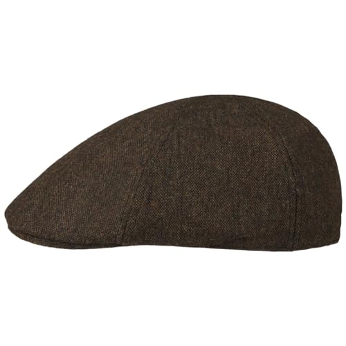 Lipodo 6 Panel Mélange Flatcap - Schiebermütze für Herren - Wärmender Materialmix - Herbst/Winter braun L (59-60 cm) von Lipodo