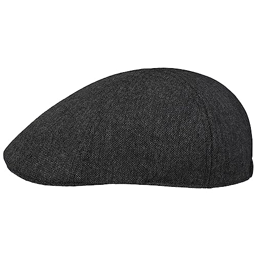 Lipodo 6 Panel Melange Flatcap Schiebermütze Herren Wärmender Materialmix Herbst Winter grau M (57-58 cm) von Lipodo