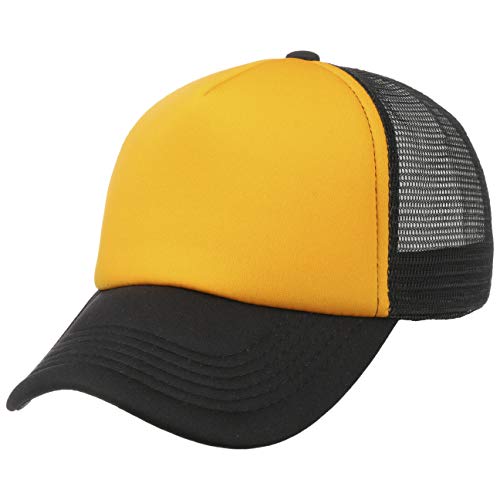 Lipodo 70er Rapper Mesh Cap Damen/Herren - Truckercap aus 100% Polyester - Basecap in Einheitsgröße (55-60 cm) - Gelb-Schwarz von Lipodo