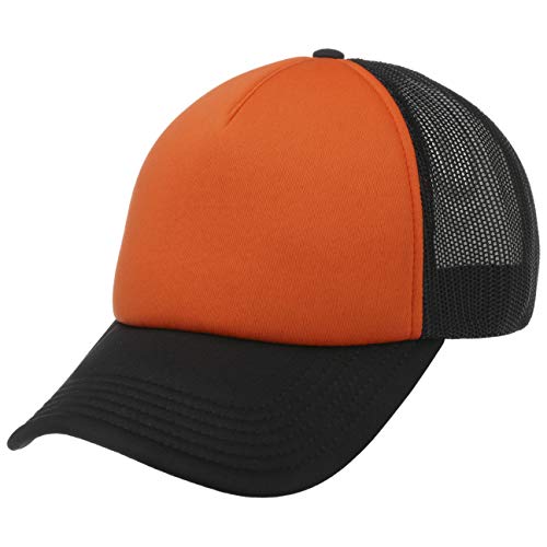 Lipodo 70er Rapper Mesh Cap Damen/Herren - Truckercap aus 100% Polyester - Basecap in Einheitsgröße (55-60 cm) - Orange-Schwarz von Lipodo