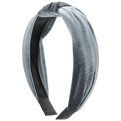 Lipodo Alenja Haarreif Damen Haarschmuck Samtoptik Statement-Accessoire Schleifendetail Retro Kopfschmuck Frühling Sommer grau One Size von Lipodo