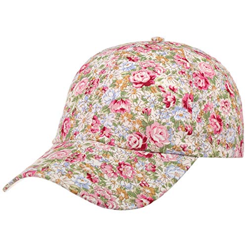 Lipodo Allover Flowers Cap Damen Baumwolle Mütze Blumenprint Klettverschluss Größenverstellbar Baseballcap Frühjahr Sommer rosa One Size von Lipodo