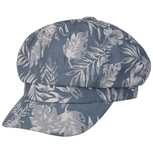 Lipodo Allover Leaves Ballonmütze Damen - Damencap mit Baumwolle - Sommercap mit Stretchband - Sommermütze mit Schirm für Sonnenschutz - Newsboy-Mütze Frühjahr/Sommer Denim S (55-56 cm) von Lipodo