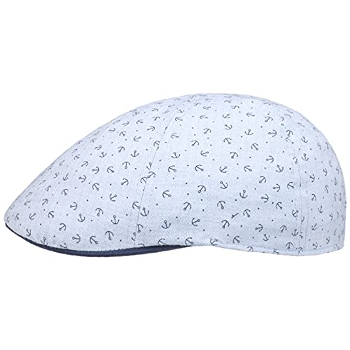 Lipodo Anchors Kinder Flatcap - Kindercap aus 100% Baumwolle - Schirmmütze mit Ankermuster - Schiebermütze Frühjahr/Sommer hellblau 52 cm von Lipodo