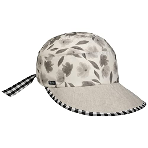 Lipodo Balivia Flowers Visor Damen Verstellbar Baumwolle Leinen Made in Italy Frühjahr Sommer grau One Size von Lipodo