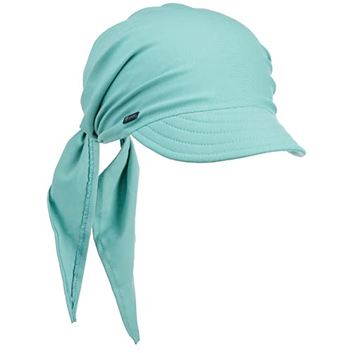 Lipodo Bandana Cap mit Schleifenbindung Damen - Sonnencap Handmade in Italy - Kopftuch mit Schirm - Visor One Size (54-60 cm) - Sommercap aus Baumwolle - Mütze Frühjahr/Sommer Mint One Size von Lipodo