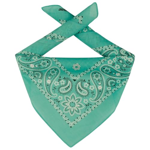 Lipodo Bandana Tuch Damen/Herren/Kinder - Kopftuch aus 100% Baumwolle - Multifunktionstuch in Einheitsgröße (55 x 55 cm) vielfältige Tragemöglichkeiten türkis von Lipodo
