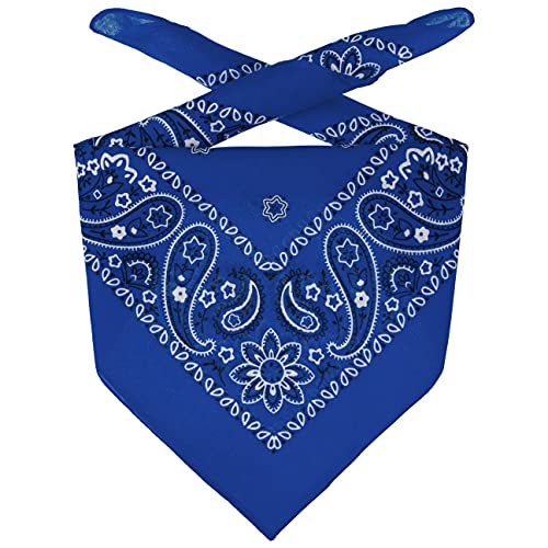 Lipodo Bandana Tuch Damen/Herren/Kinder - Kopftuch in Royalblau aus 100% Baumwolle - Multifunktionstuch in Einheitsgröße (55 x 55 cm) - vielfältige Tragemöglichkeiten von Lipodo