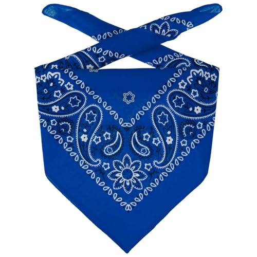 Lipodo Bandana Tuch Damen/Herren/Kinder - Kopftuch in Royalblau aus 100% Baumwolle - Multifunktionstuch in Einheitsgröße (55 x 55 cm) - vielfältige Tragemöglichkeiten von Lipodo