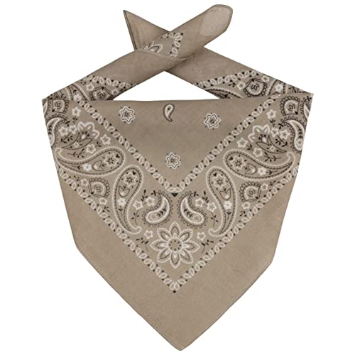 Lipodo Bandana Tuch Damen/Herren/Kinder - Kopftuch in braun aus 100% Baumwolle - Multifunktionstuch in Einheitsgröße (55 x 55 cm) - vielfältige Tragemöglichkeiten von Lipodo