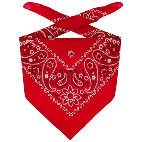 Lipodo Bandana Tuch Damen/Herren/Kinder - Kopftuch in rot aus 100% Baumwolle - Multifunktionstuch in Einheitsgröße (55 x 55 cm) - vielfältige Tragemöglichkeiten von Lipodo