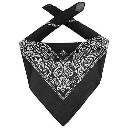 Lipodo Bandana Tuch Damen/Herren/Kinder - Kopftuch in schwarz aus 100% Baumwolle - Multifunktionstuch in Einheitsgröße (55 x 55 cm) - vielfältige Tragemöglichkeiten von Lipodo