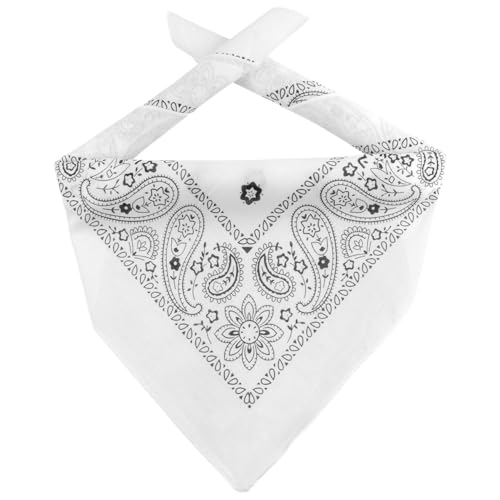 Lipodo Bandana Tuch Damen/Herren/Kinder - Kopftuch in weiß aus 100% Baumwolle - Multifunktionstuch in Einheitsgröße (55 x 55 cm) - vielfältige Tragemöglichkeiten von Lipodo