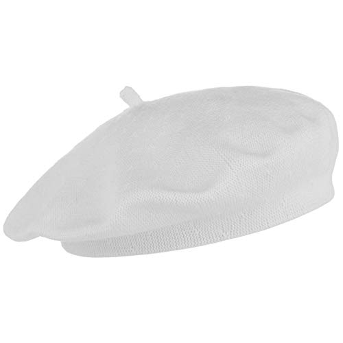 Lipodo Biskaya Baumwollbaske Damen - Baskenmütze aus 100% Baumwolle - Mütze One Size (53-58 cm) - Franzosenmütze Frühjahr/Sommer weiß von Lipodo