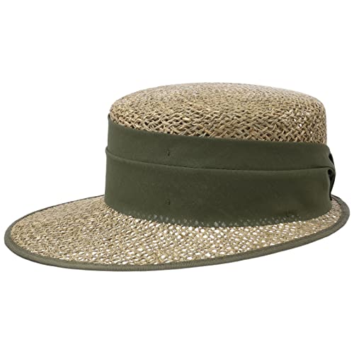 Lipodo Breezy Strohcap Damen - Made in Italy - Strandcap aus Stroh - Angenehme Luftzirkulation - Präzise ausgearbeitetes Flechtwerk - Damencap in Einheitsgröße - Frühling/Sommer Natur-Oliv One Size von Lipodo