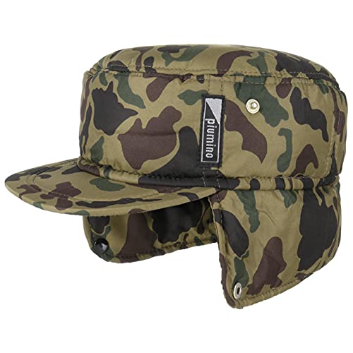 Lipodo Camouflage Armycap mit Ohrenklappen Cap Wintercap Ohrenschutz Herren - Schirm, Ohrenklappen, Futter Herbst-Winter - M (56-57 cm) Camouflage von Lipodo