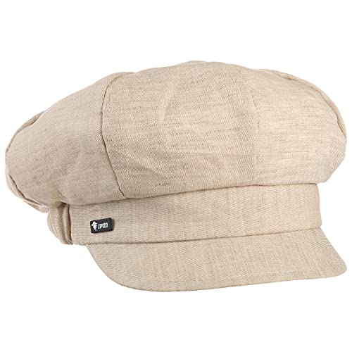 Lipodo Classic Ballonmütze Damen - Made in Italy - aus Leinen und Baumwolle - Damencap mit elastischem Gummizug - One Size (ca. 54-61 cm) Newsboy-Mütze Frühjahr/Sommer beige One Size von Lipodo