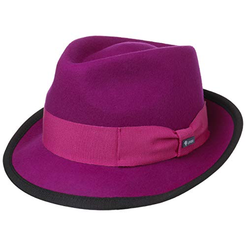 Lipodo Classic Wool Trilby Filzhut Damen/Herren - Wollhut Made in Italy - Hut aus Wollfilz - Trilbyhut Sommer/Winter - Fedora Fuchsia XL (60-61 cm) von Lipodo