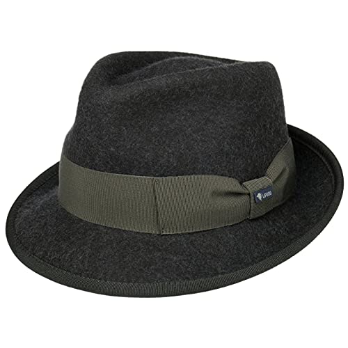 Lipodo Classic Wool Trilby Filzhut Damen Herren Wollhut Made in Italy Hut aus Wollfilz Trilbyhut Fedora Sommer Winter anthrazit L (58-59 cm) von Lipodo