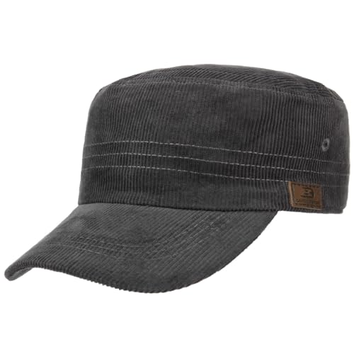 Capuniverse Cord Army Cap - Militärmütze Damen/Herren - Cordcap aus Baumwolle - Armycap Sommer/Winter - Schirmkappe anthrazit One Size von CapUniverse