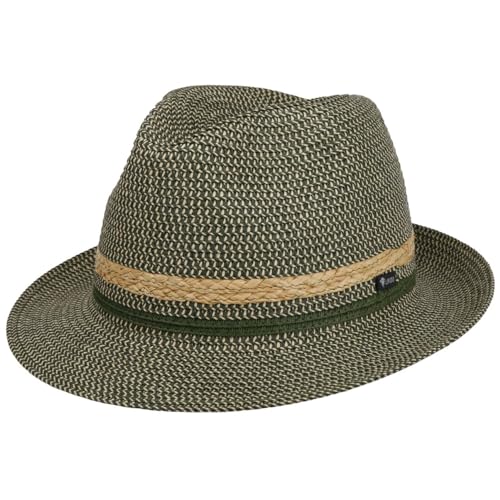 Lipodo Costanzo Bogart Strohhut Mehrfarbiger Hut mit Streifenmuster Leicht robust Made in Italy Herren Frühjahr Sommer grün XL (60-61 cm) von Lipodo