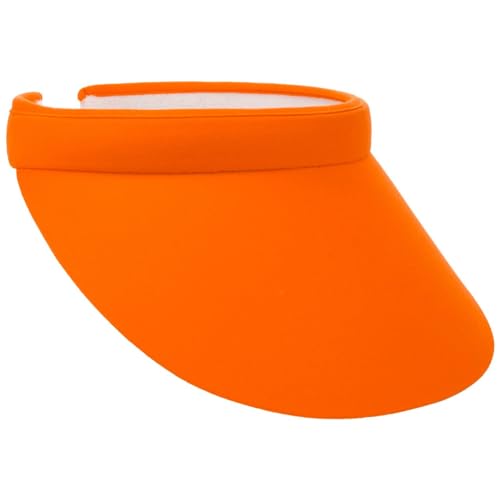 Lipodo Damen Visor - Sport Cap mit Schirm in One Size (54-60 cm) - unifarbene Sonnenblende aus 100% Baumwolle mit Frotteeband - Sonnencap Frauen Golf, Tennis oder Freizeit - Sommer orange One Size von Lipodo