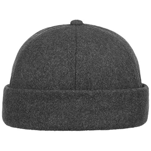 Lipodo Dockermütze Damen Herren Wollmischung Gefüttert mit Fleece Umschlagmütze mit Klettverschluss Herbst Winter anthrazit One Size von Lipodo