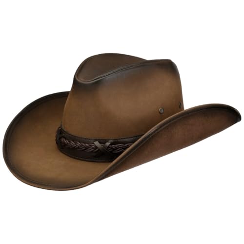 Lipodo Don Carlos Cowboyhut Westernhut Stoffhut Rodeohut Damen/Herren - Herbst-Winter Winter - M (56-57 cm) braun von Lipodo