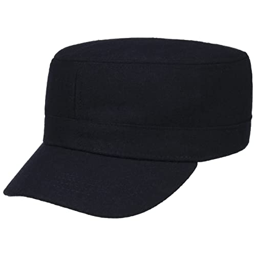 Lipodo Filz Armycap Klassische Form Meliert Unisex Herbst Winter Cap mit Schirm dunkelblau One Size von Lipodo