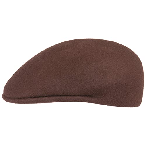 Lipodo Flatcap Filz Herren - Schiebermütze Made in Italy - Schirmmütze aus Wollfilz - Mütze mit 3 cm Schirmlänge - Flat Cap Herbst/Winter - Herrenmütze braun L (58-59 cm) von Lipodo