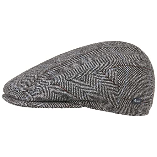 Lipodo Flatcap mit Karomuster Herren - gefütterte Schiebermütze mit Wolle - Made in Italy - Karierte Herrenmütze mit Schirm - Schirmmütze Herbst/Winter anthrazit 59 cm von Lipodo