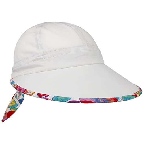 Lipodo Flower Piping Visor Sonnencap Damen - Damenvisor Damencap mit Schirm Frühling-Sommer - One Size weiß von Lipodo