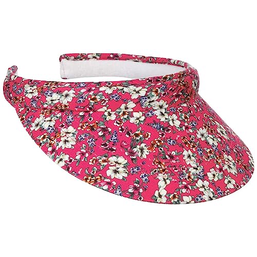 Lipodo Flower Visor Sonnenvisor Damenvisor Damen - mit Schirm Frühling-Sommer - One Size pink von Lipodo