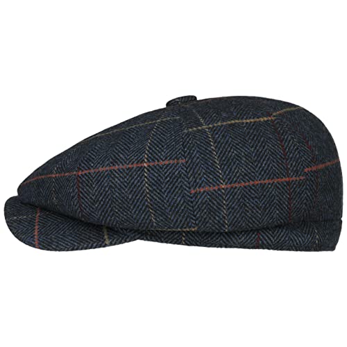 Lipodo Ballonmütze Herringbone Check Kariert Mit Wolle Weiches Material Damen Herren Herbst Winter dunkelblau S (55-56 cm) von Lipodo