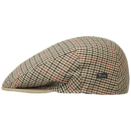 Lipodo Inglese Bic Flat Cap Herren Made in Italy Schiebermütze mit Innenfutter Frühjahr Sommer beige-grün 58 cm von Lipodo