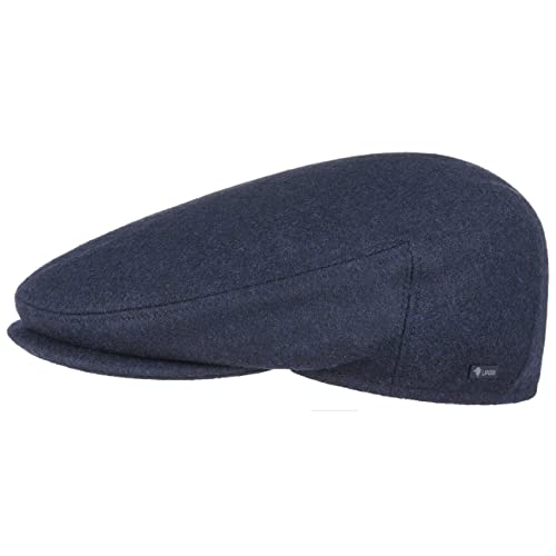 Lipodo Inglese Classic Flatcap Damen/Herren - Flat Cap Made in Italy - Unifarbene Wintercap mit Wolle - Schirmmütze Herbst/Winter - Schiebermütze dunkelblau 56 cm von Lipodo