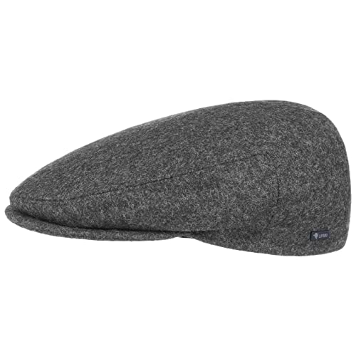 Lipodo Inglese Classic Flatcap Damen/Herren - Flat Cap Made in Italy - Unifarbene Wintercap mit Wolle - Schirmmütze Herbst/Winter - Schiebermütze anthrazit 55 cm von Lipodo